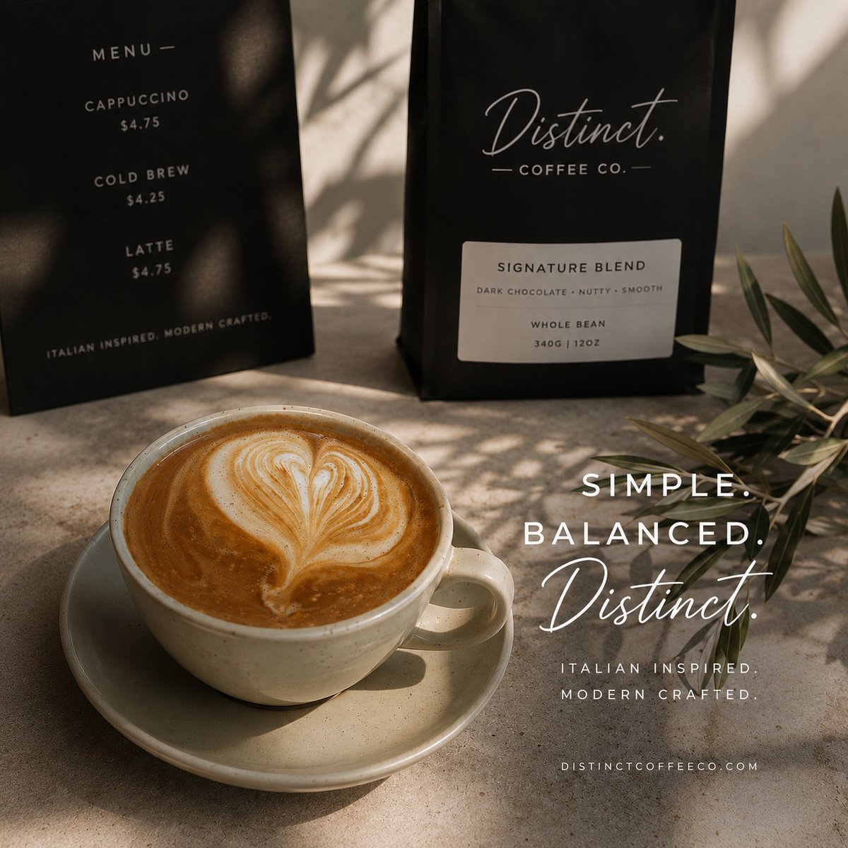 Distinct. Coffee Co. — Simple. Balanced. Distinct.